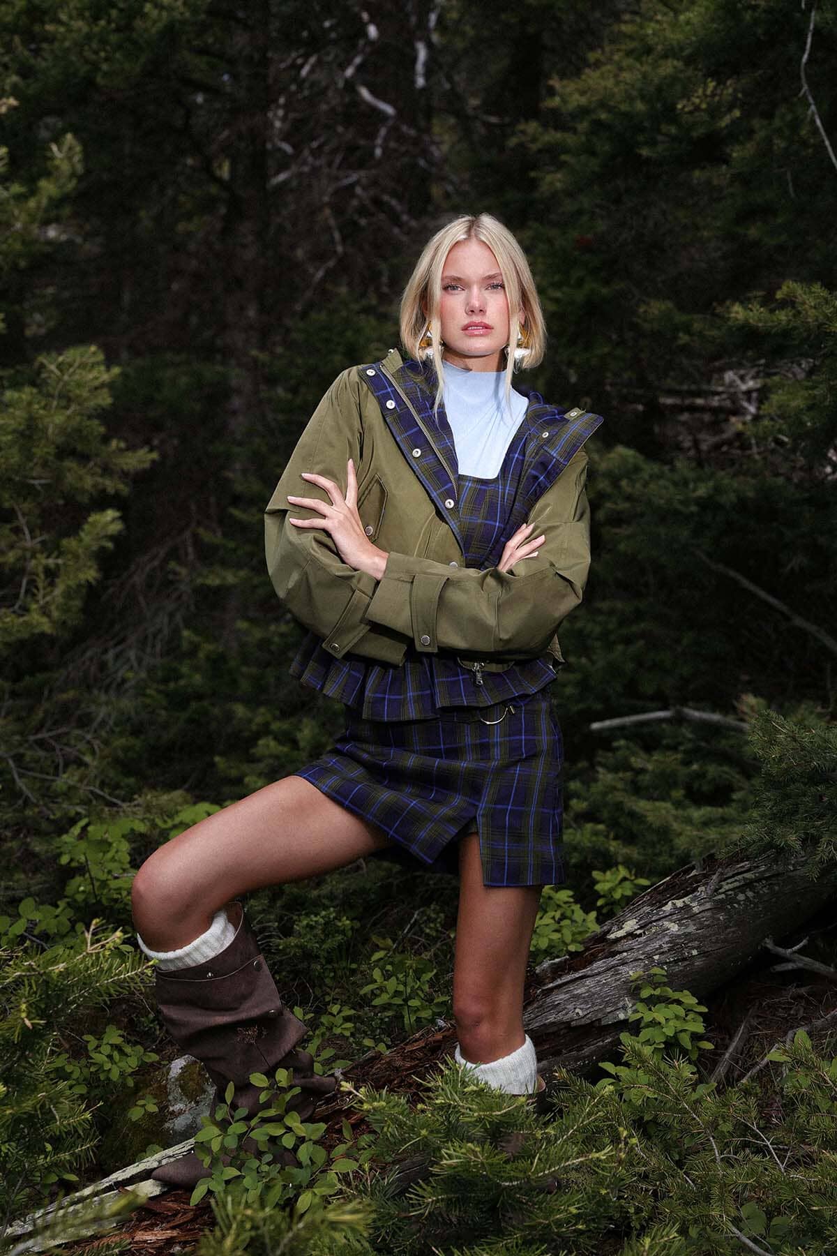 Cropped Anorak Rain Jacket - Military