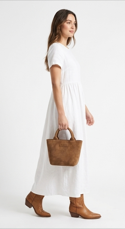 Suede Mini Tote Tote Bag - Camel