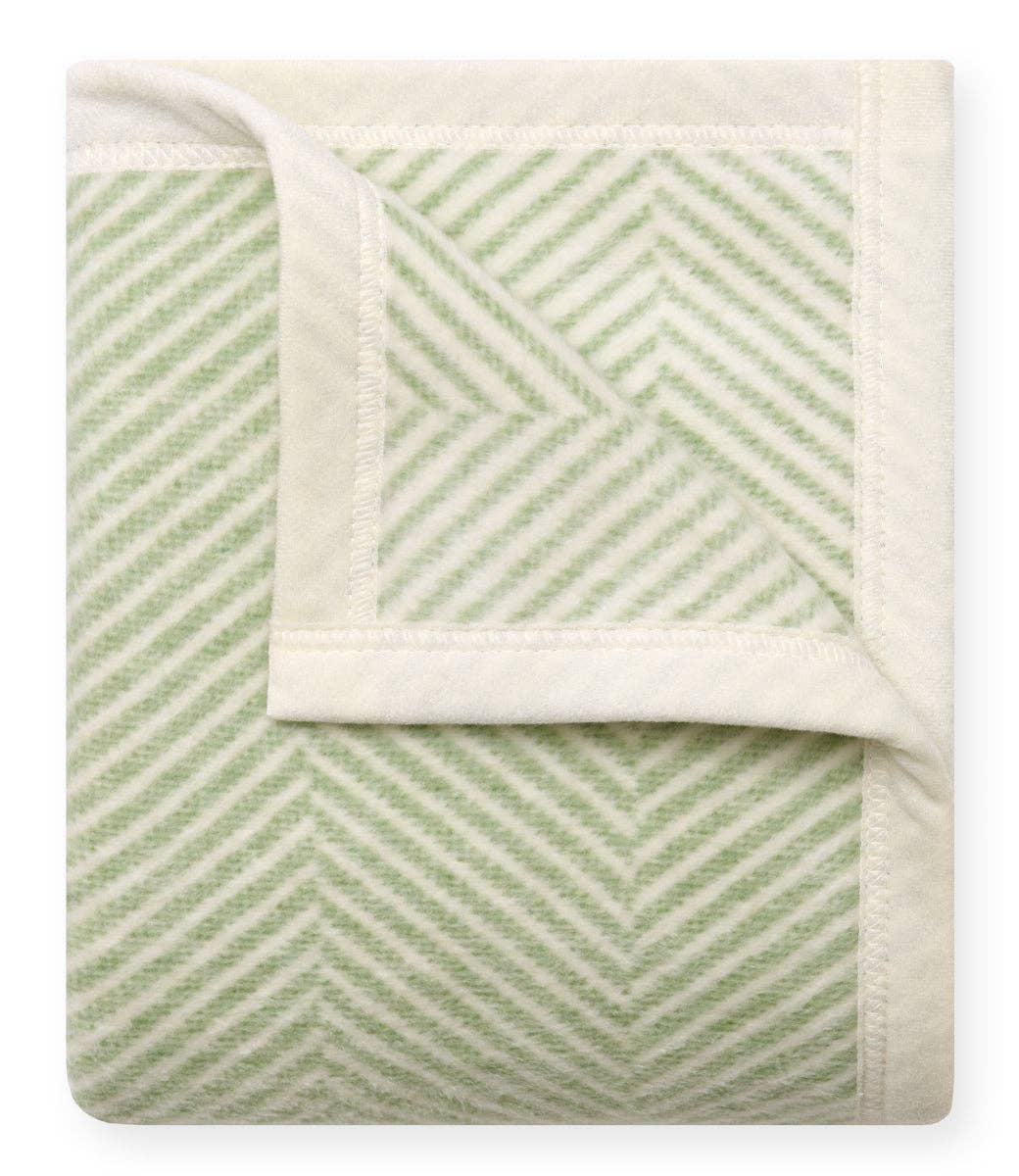 Harborview Herringbone Sprout Green Mini Blanket - Chappywrap