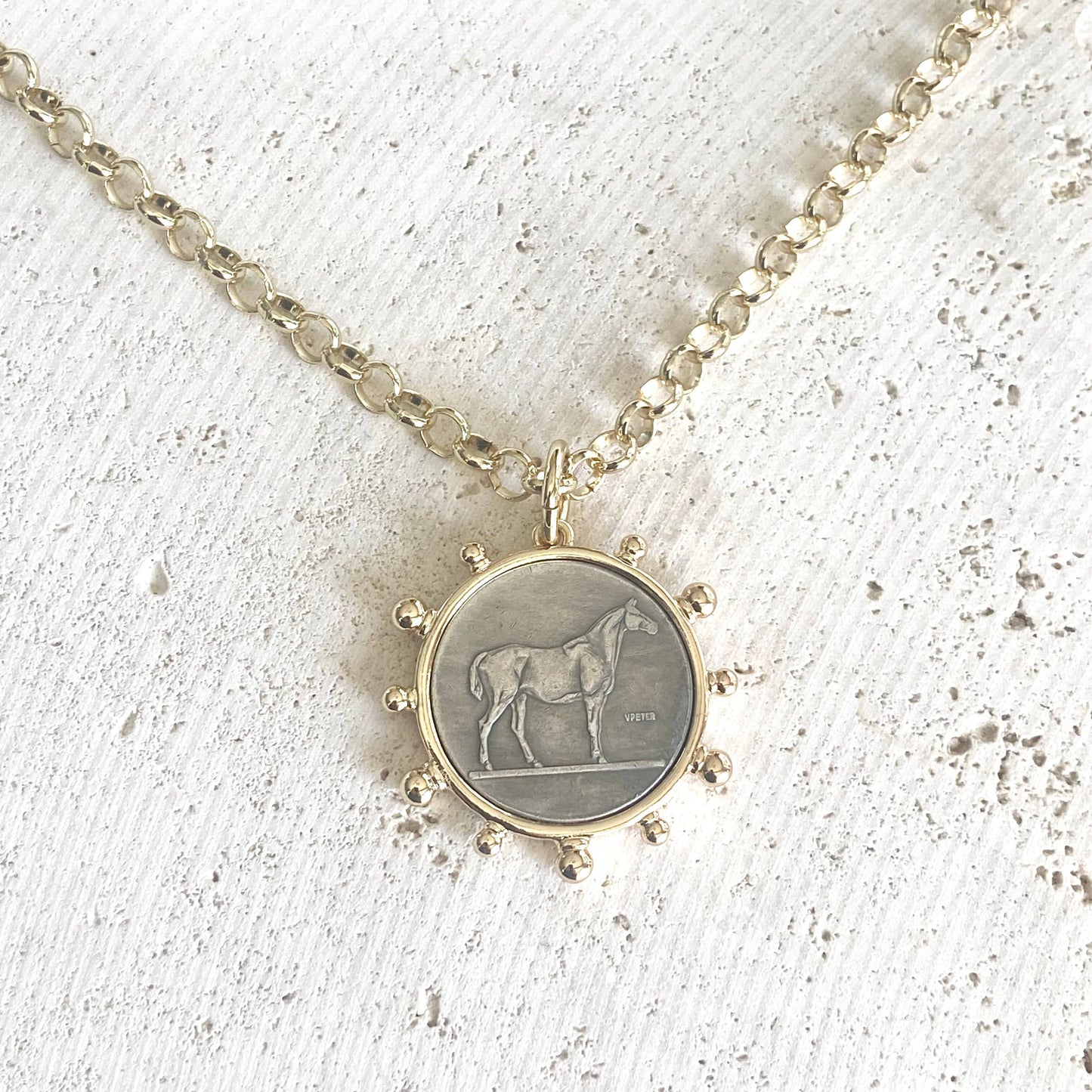 Horse Coin Chain Necklace