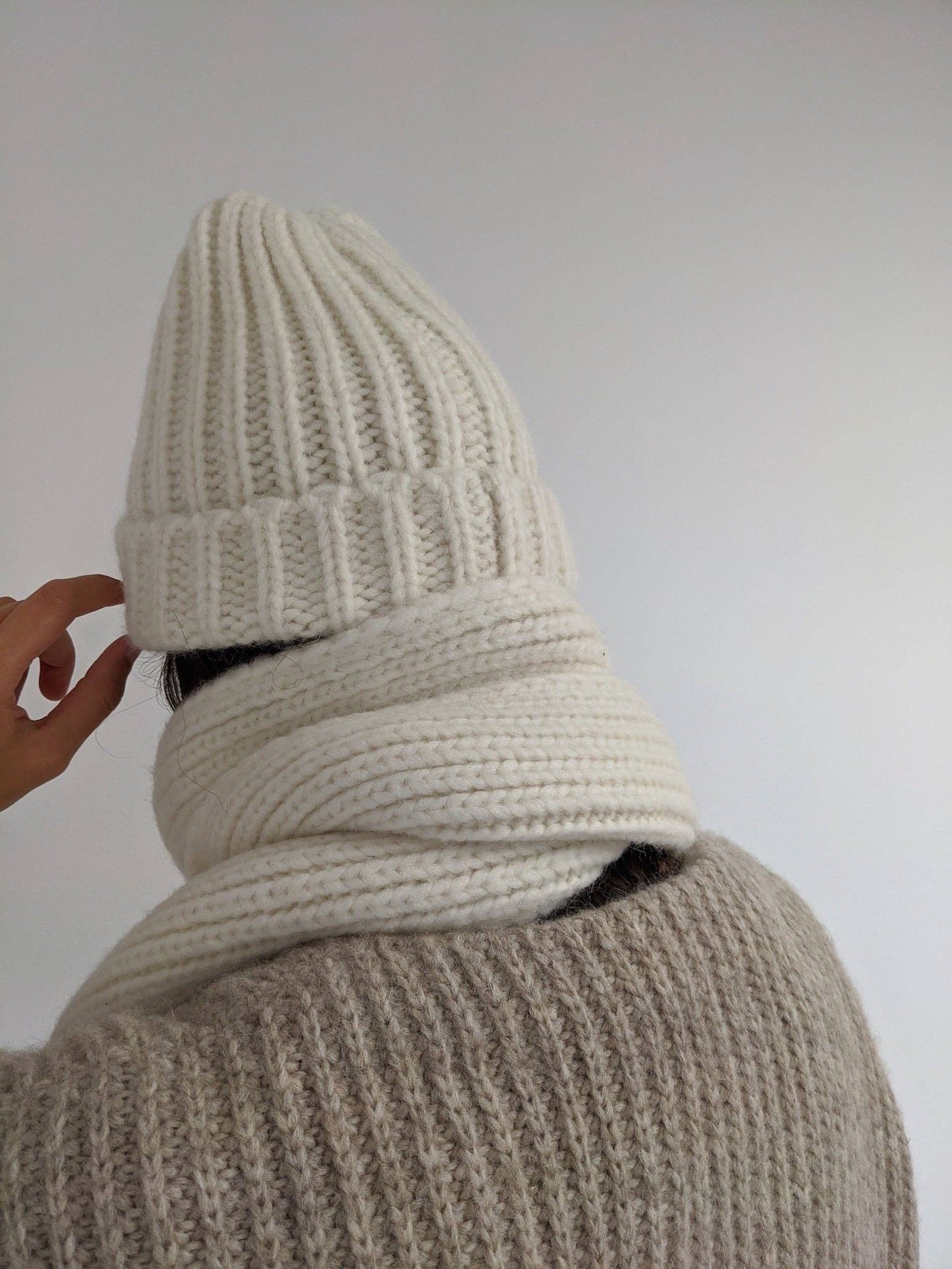 CeCe Knitted Alpaca Scarf - Oat