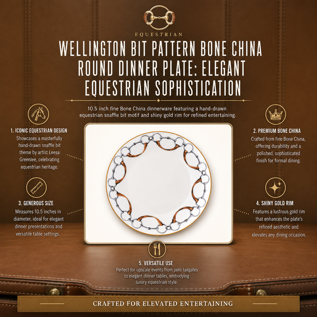 Wellington Bit Pattern Bone China Round Dinner Plate
