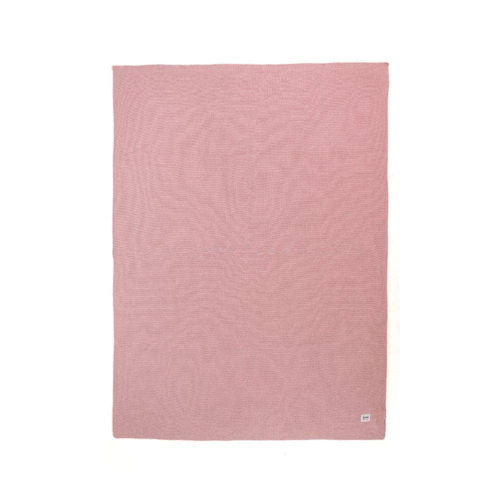 Classic Knit Blanket in Light Pink
