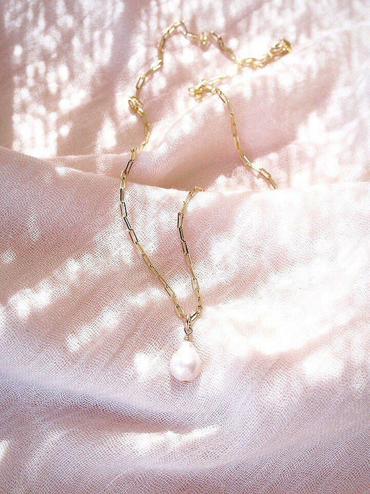 Dainty Baroque Pearl Necklace - 18 in