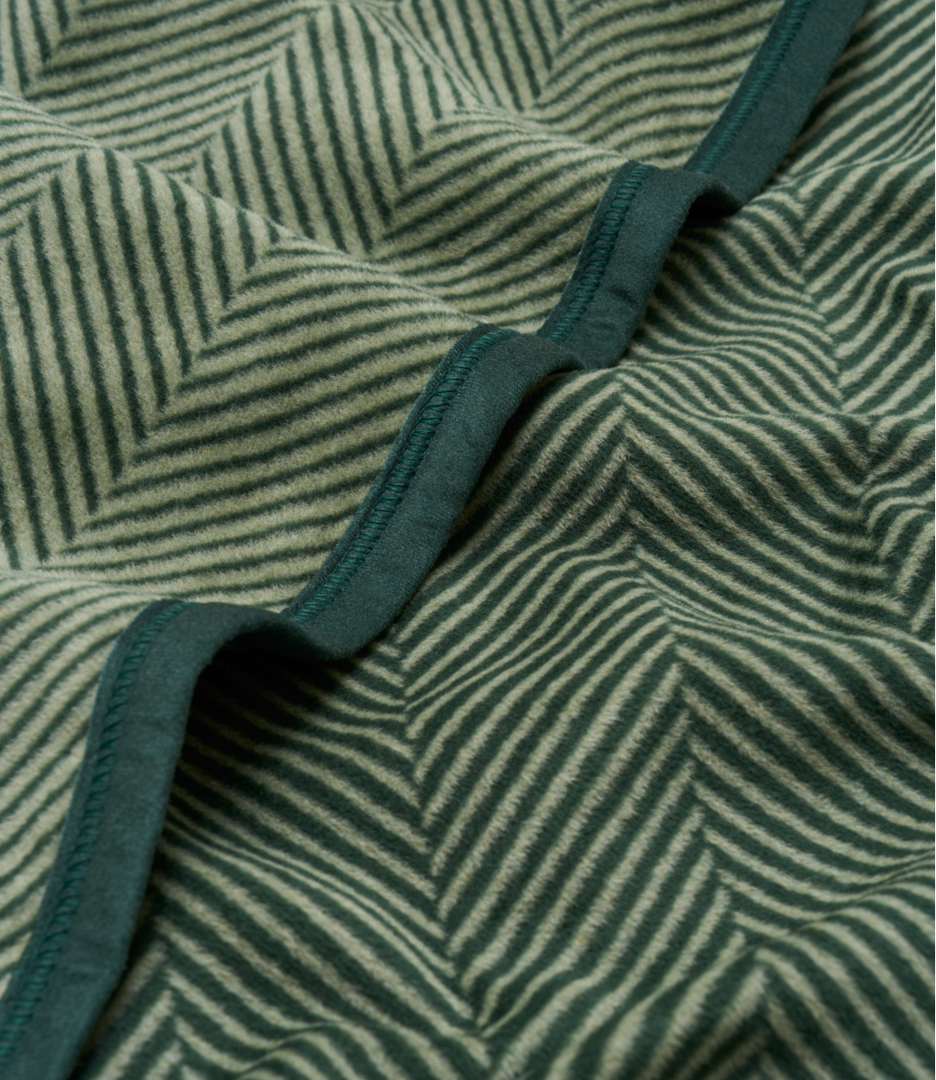 Harborview Herringbone Forest Green Midi Blanket