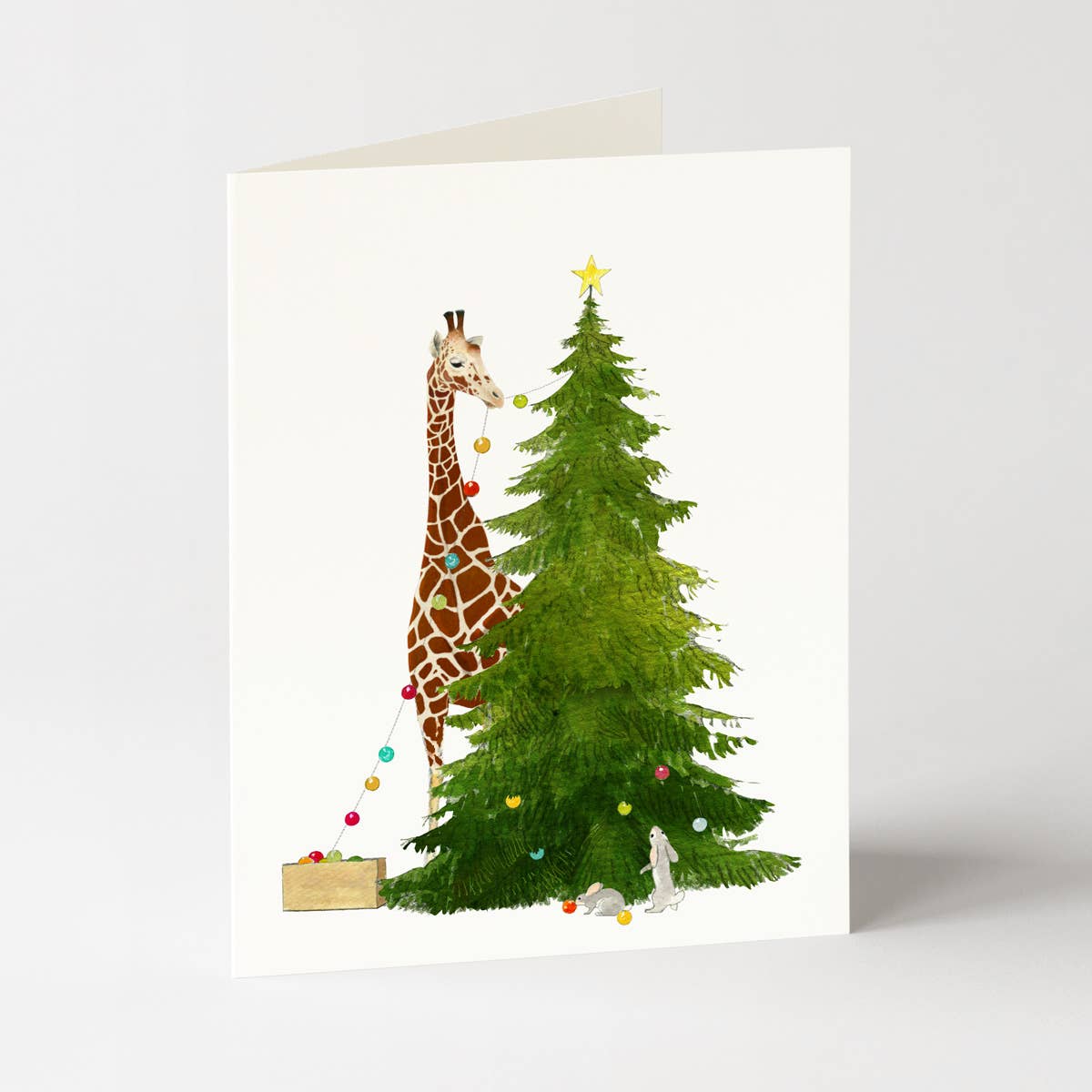 Star Trimmer - Holiday Christmas Card - Giraffes