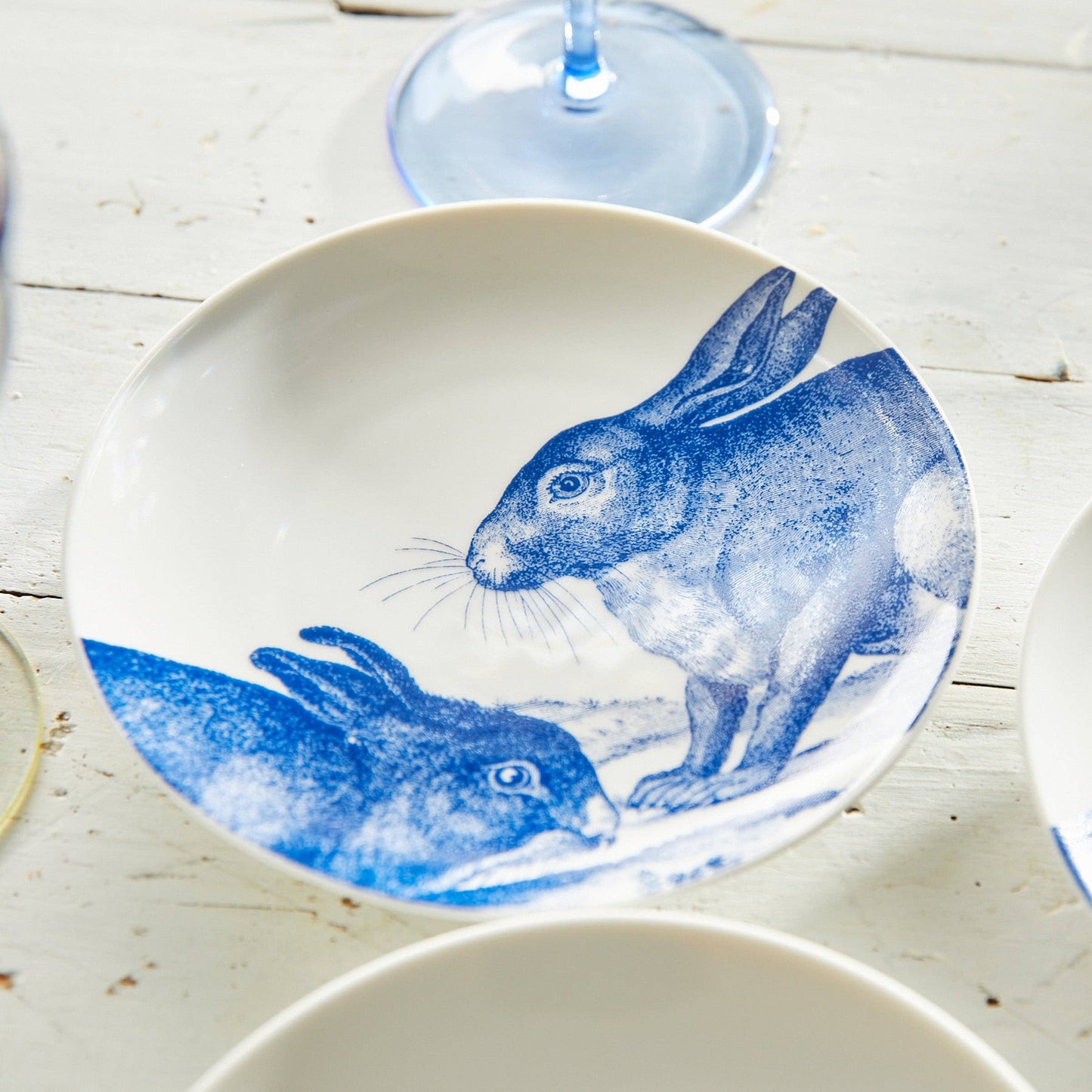 Blue Bunnies Small Plates - Set of 4