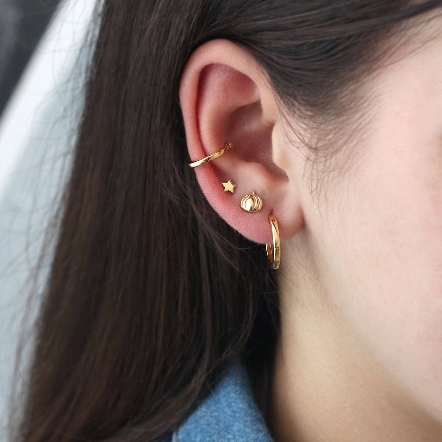 Pumpkin Stud Earrings: Sterling Silver