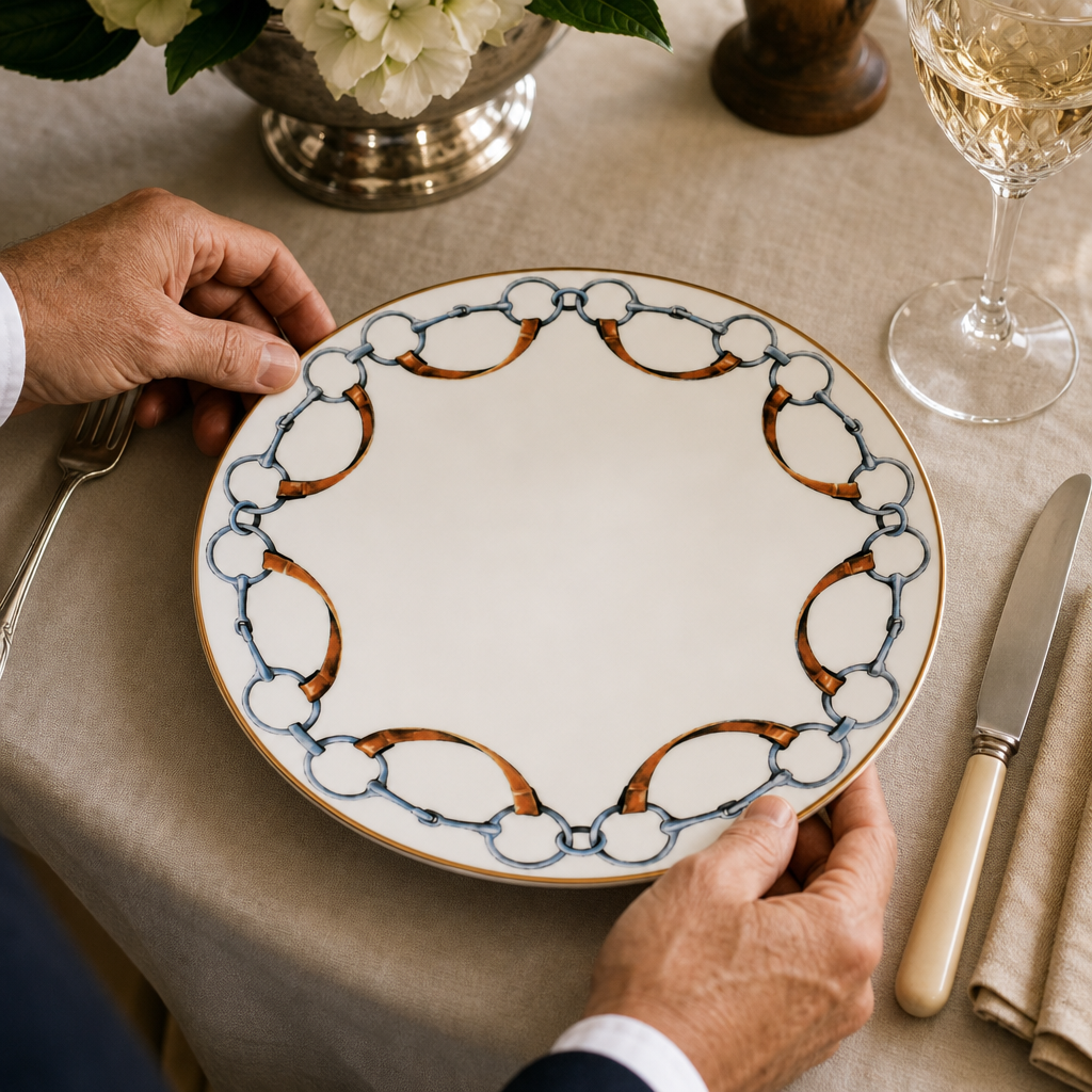 Wellington Bit Pattern Bone China Round Dinner Plate
