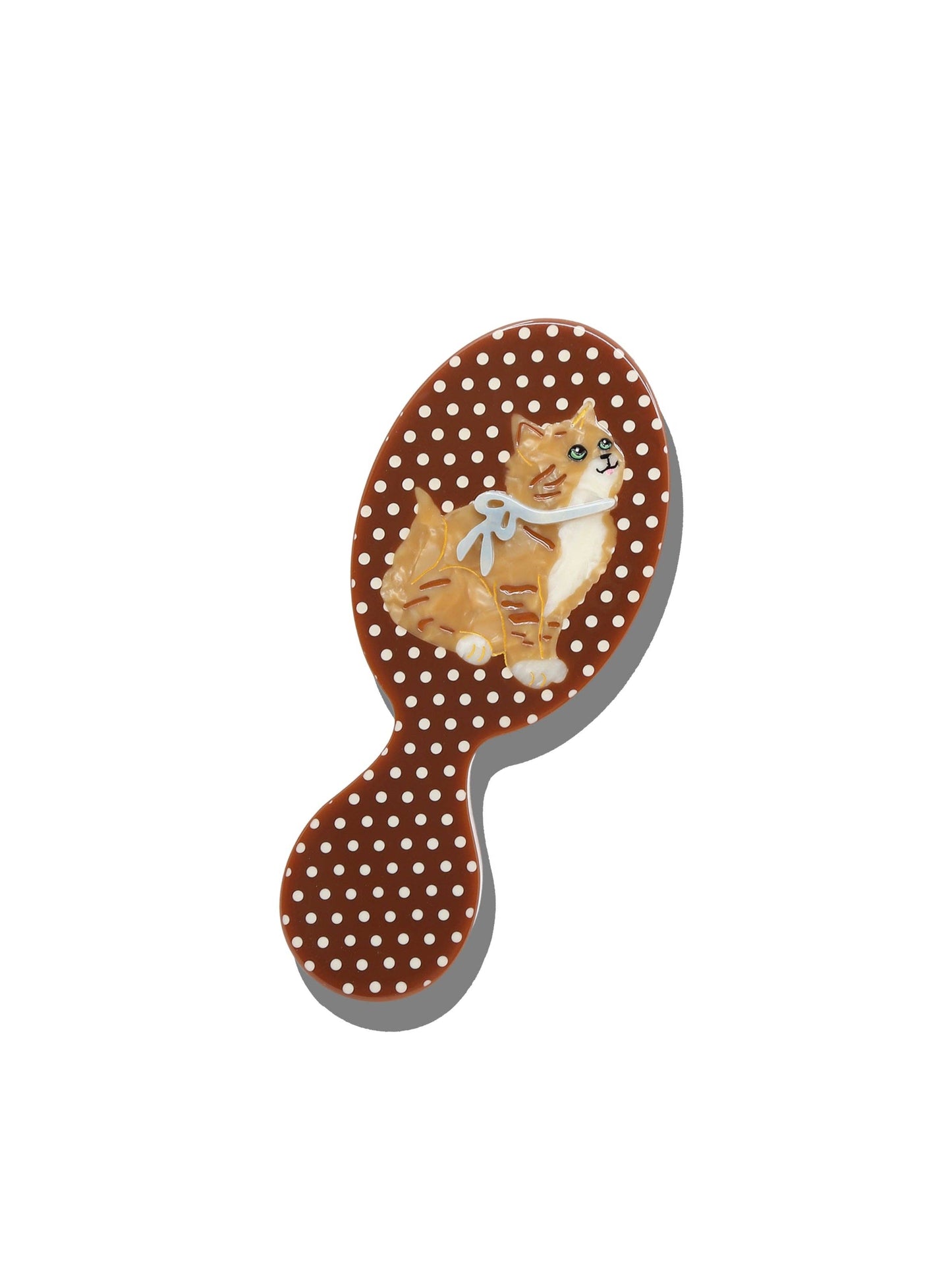 Hand-painted Vintage Kitten Hair Brush