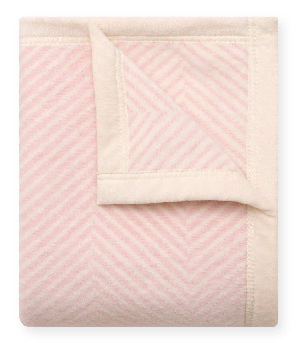 Harborview Herringbone Ballet Pink Mini Blanket - Chappywrap