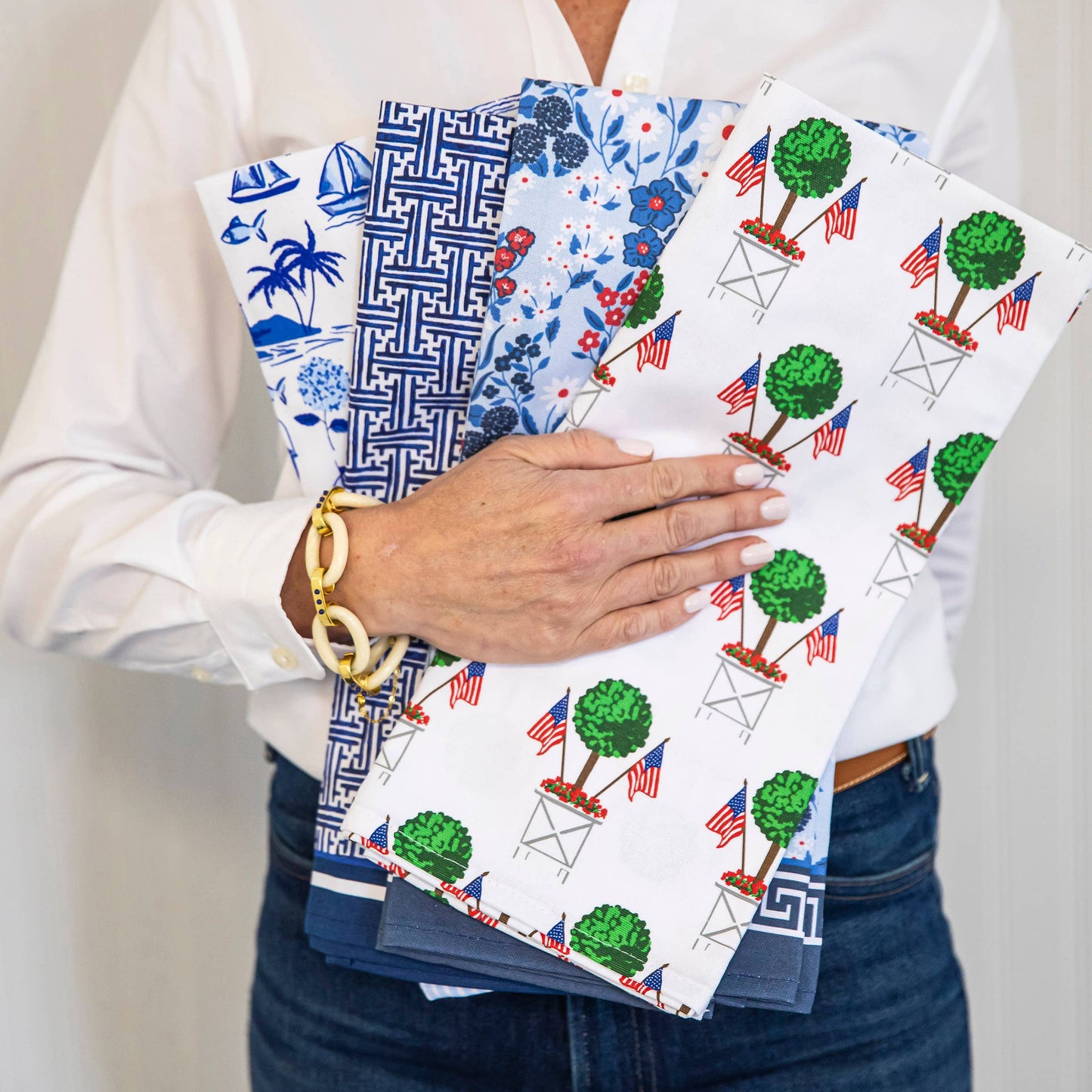 Cotton Tea Towel - Preppy Lobster