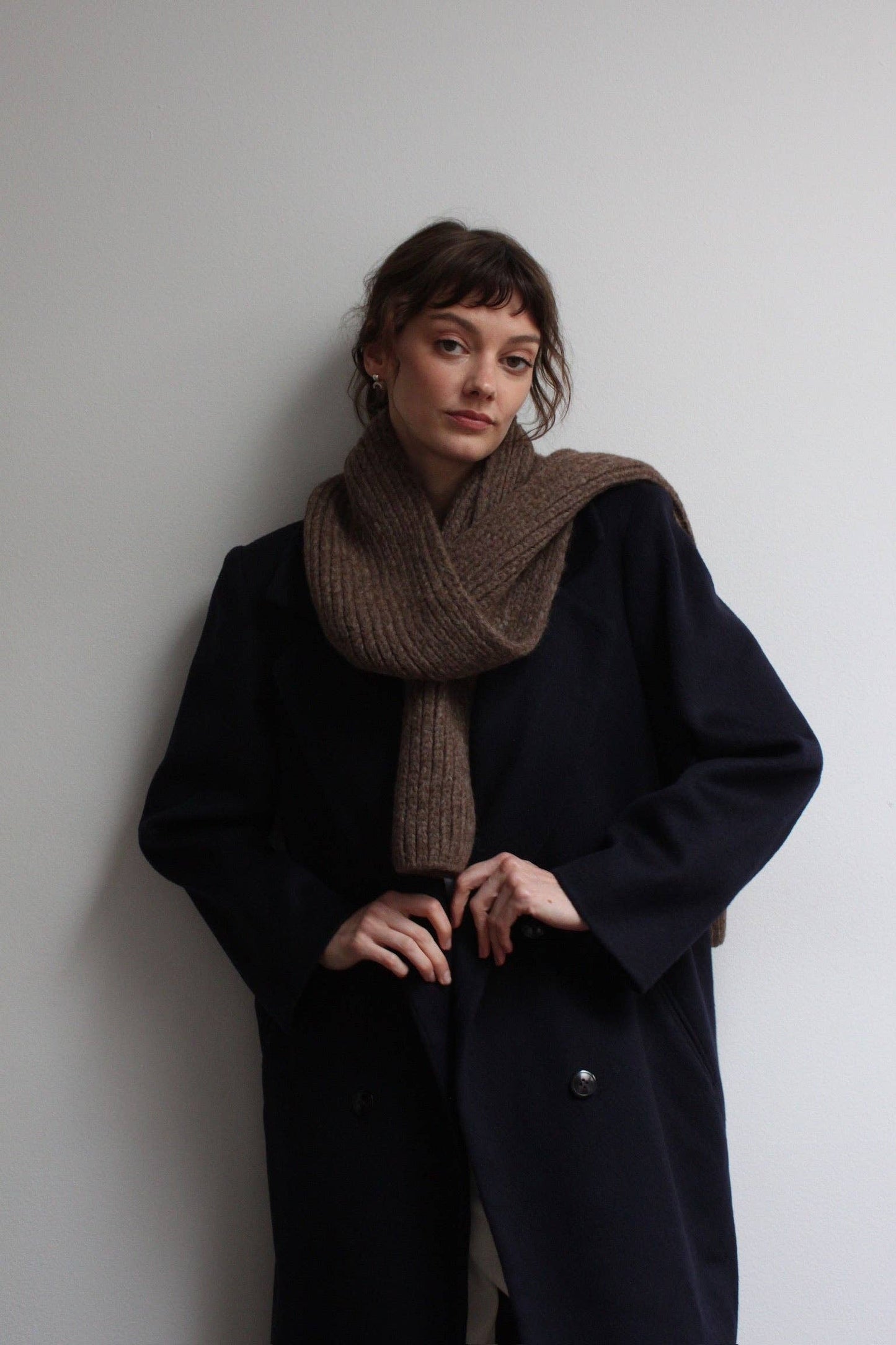 CeCe Knitted Alpaca Scarf - Oat