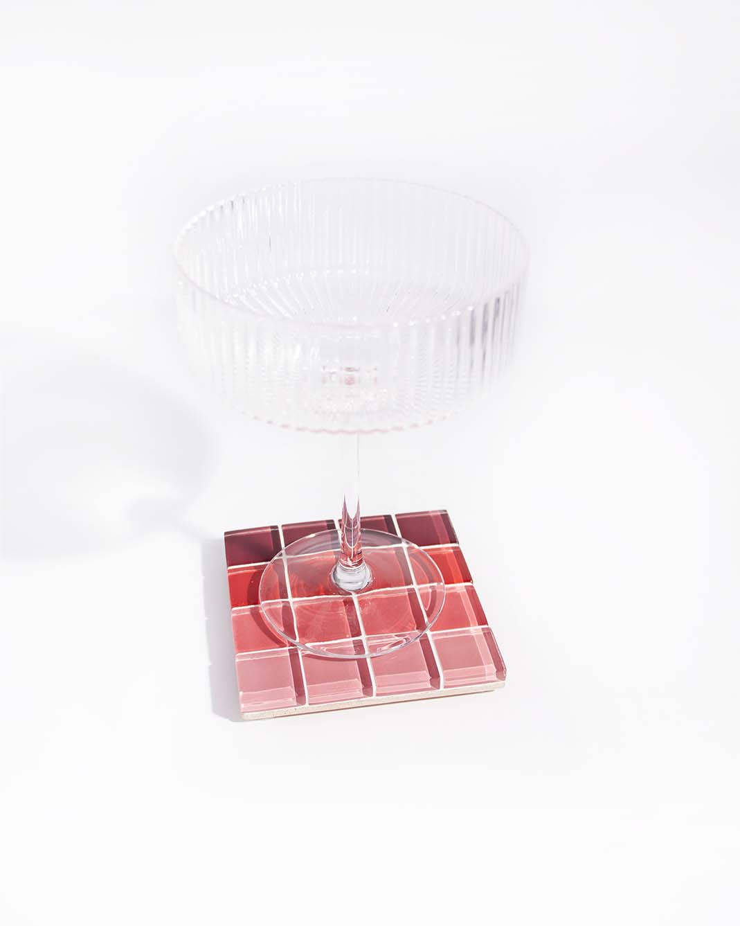 Glass Tile Coaster - Ombre - Blush