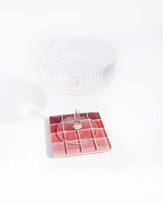 Glass Tile Coaster - Ombre - Blush