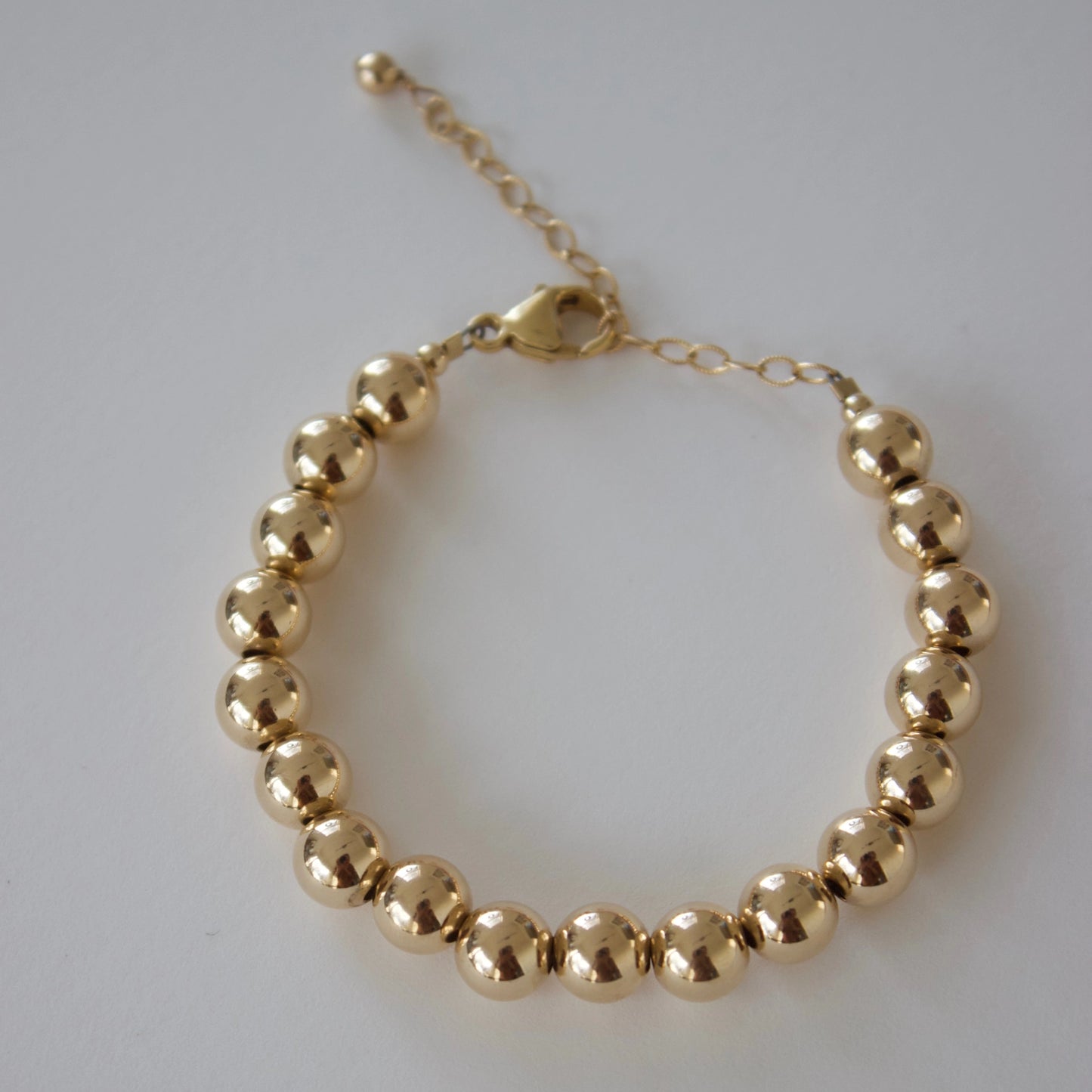 Chunky Gold Filled Round Beaded Bracelet - 8 mm - Katie Waltman