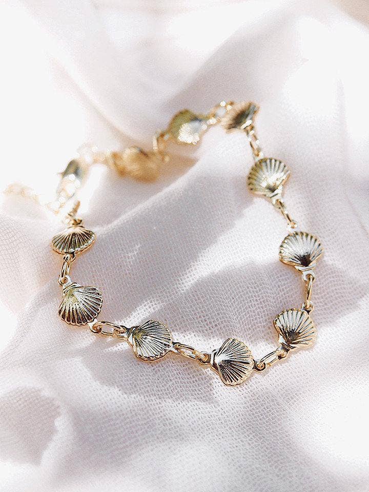 Gold Filled Seashell Chain Bracelet