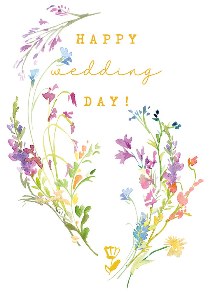 Wildflowers Wedding Day Card