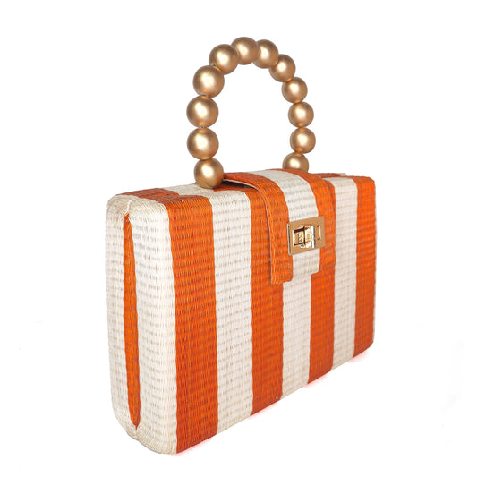 Orange Stripe Clutch Bag - Soli & Sun
