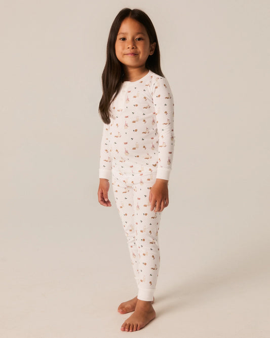 Kid's Pima Snug Fit Pajama Set in Yuletide Treats - Petite Plume