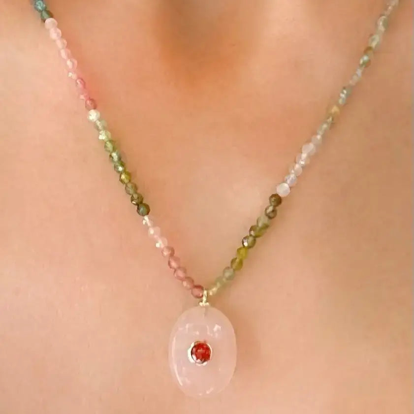 Triple Gemstone Beaded Choker-Aquamarine & Larimar