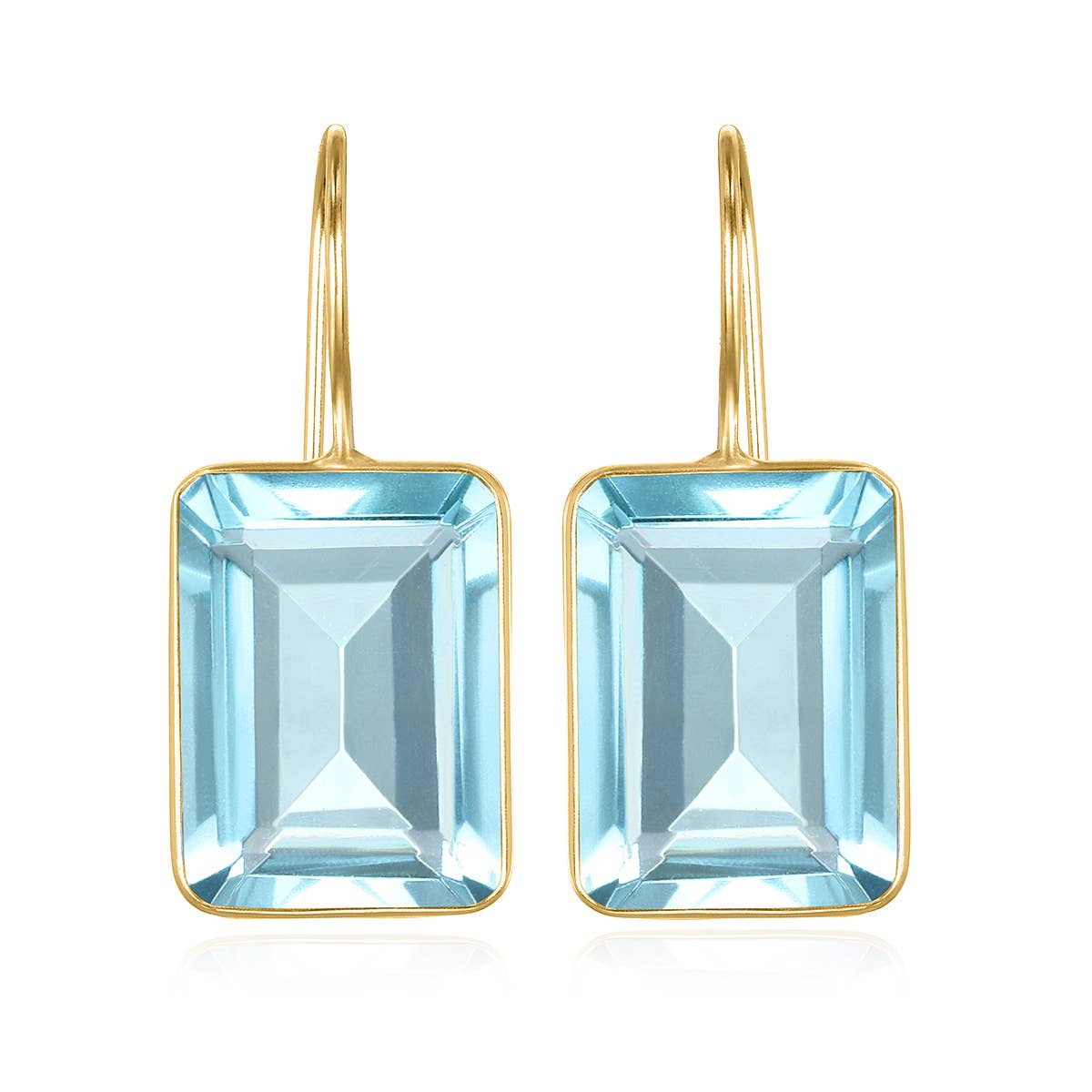 Emerald Cut Valencia - Sky Blue Gold