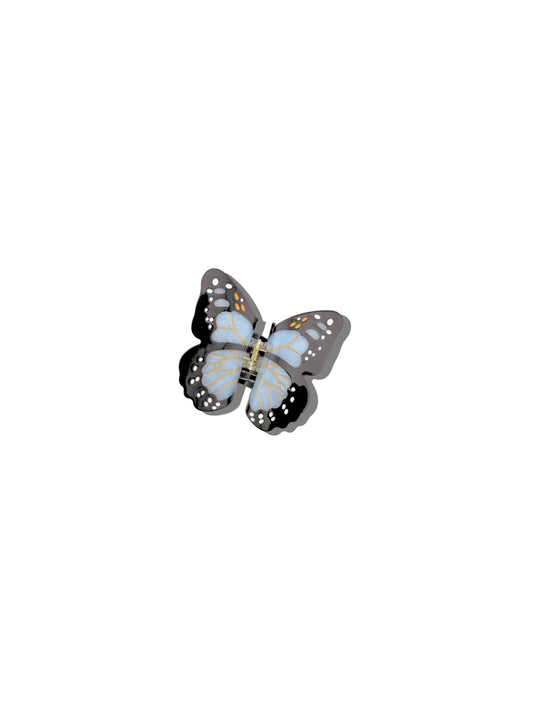 Hand-painted Mini Monarch Butterfly Hair Claw - Baby Blue