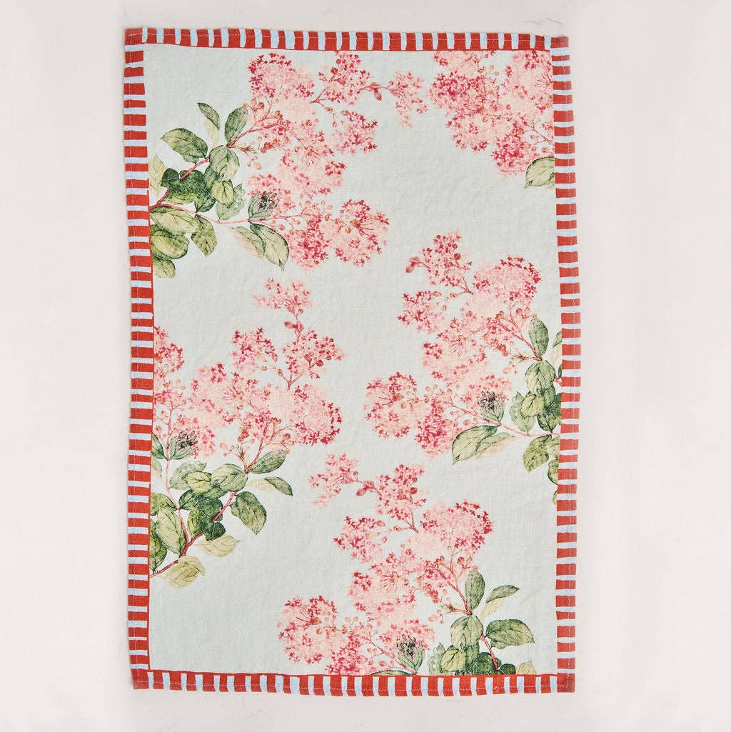 Linen Tea Towel - Hydrangea Sky
