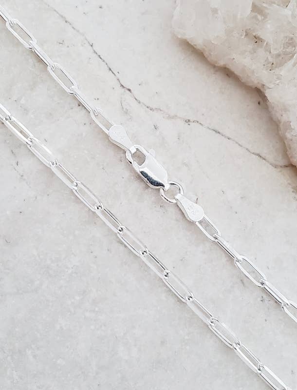 Sterling Silver Paper Clip Chain Necklace