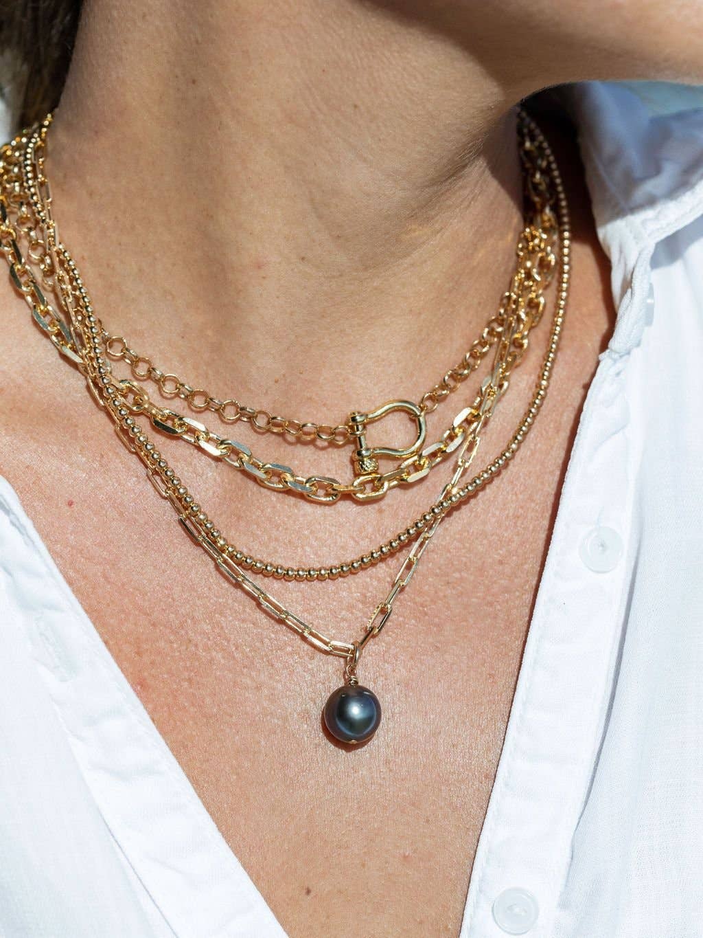 Tahitian Pearl Pendant Necklace - 18 in