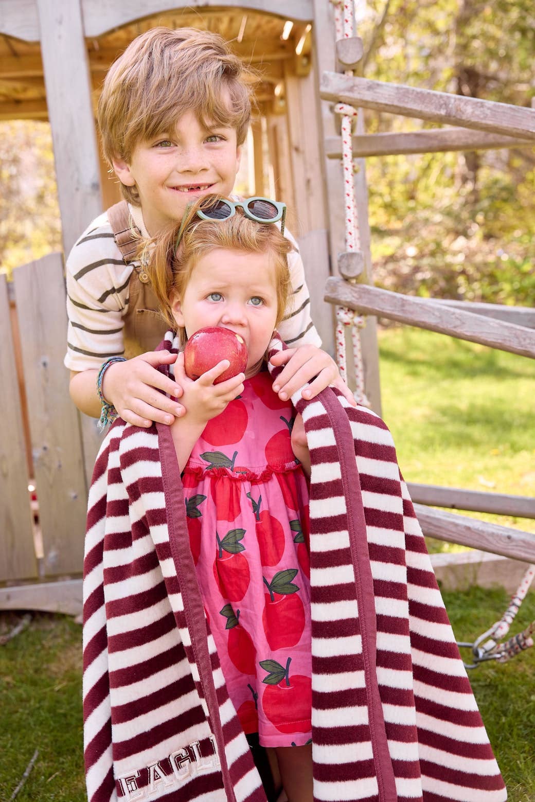 Sideline Stripe Maroon Midi Blanket - Chappywrap