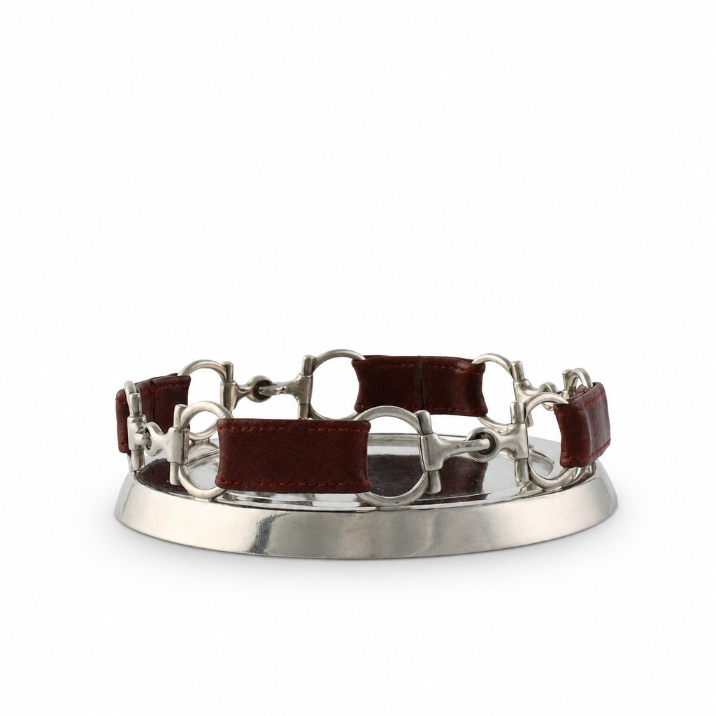 Equestrian Horse Bit Leather Wine Coaster