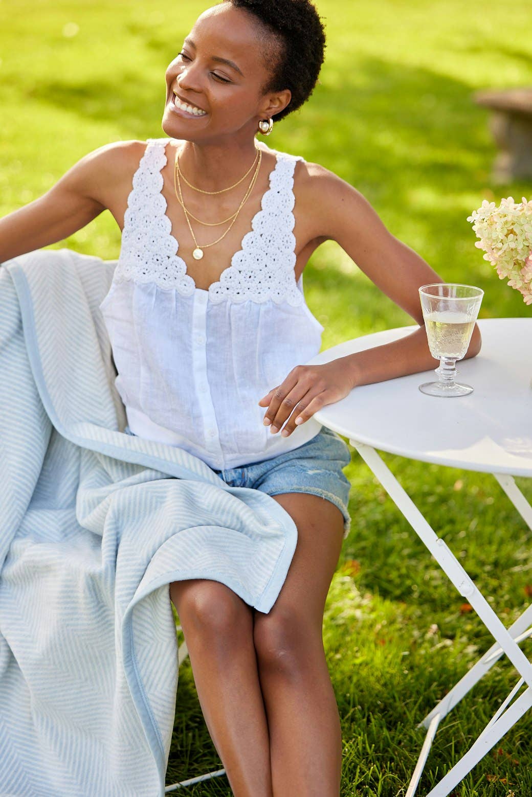 Harborview Herringbone Sky Blanket - Original