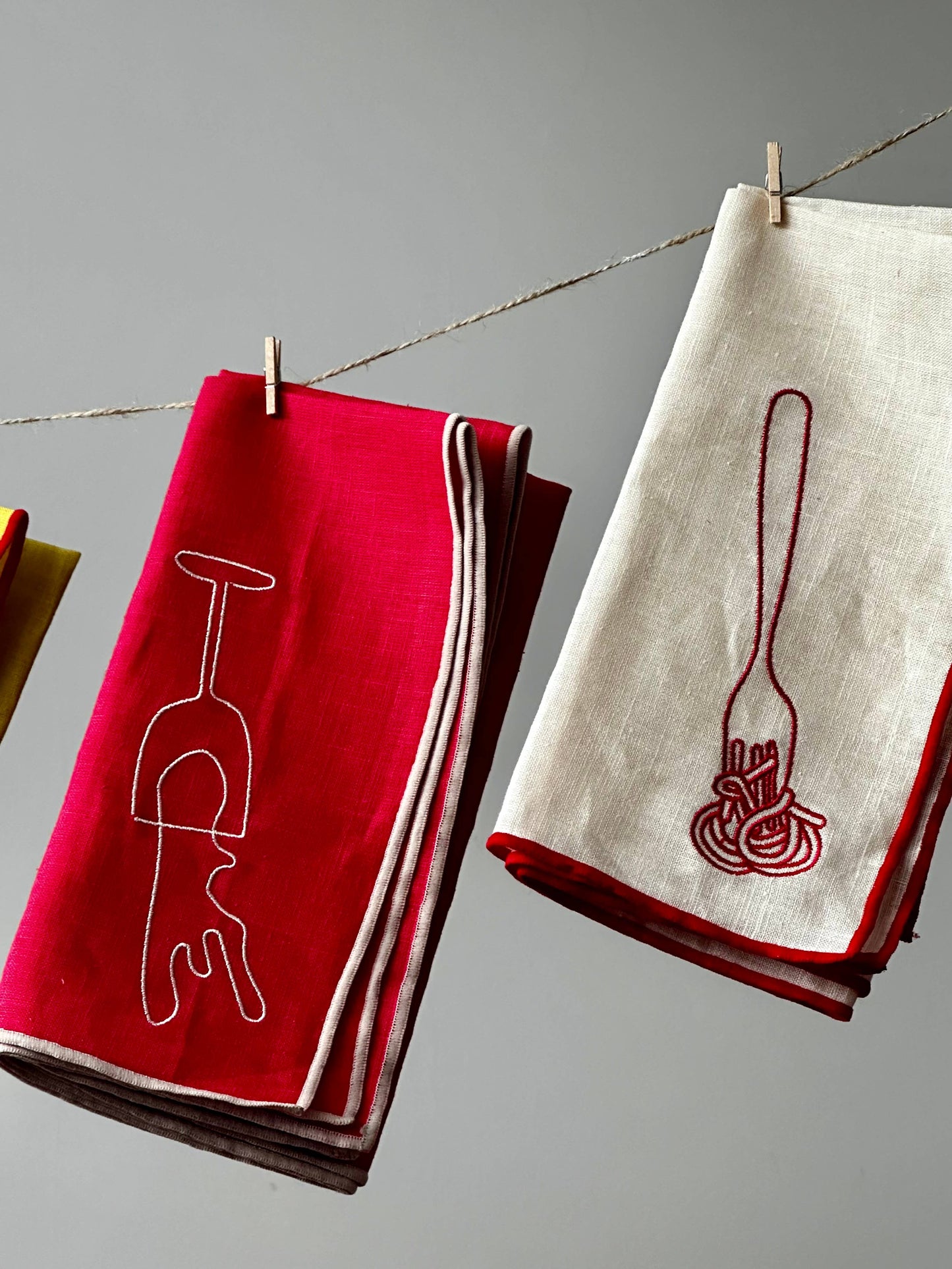 Linen Blend Napkins - Spaghetti (Set of 2) - Maegan
