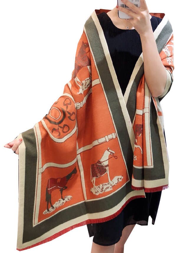 Equestrian Orange Reversible Wrap