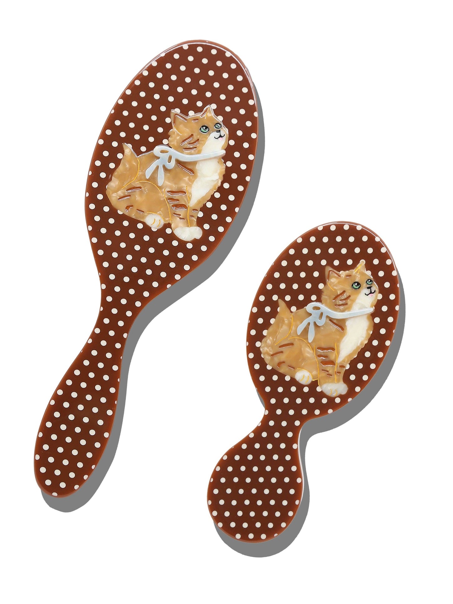 Hand-painted Vintage Kitten Hair Brush