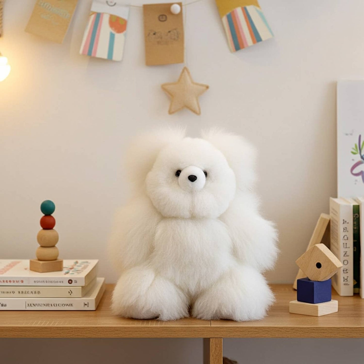 15" Alpaca Stuffed Animal - Bear: Caramel