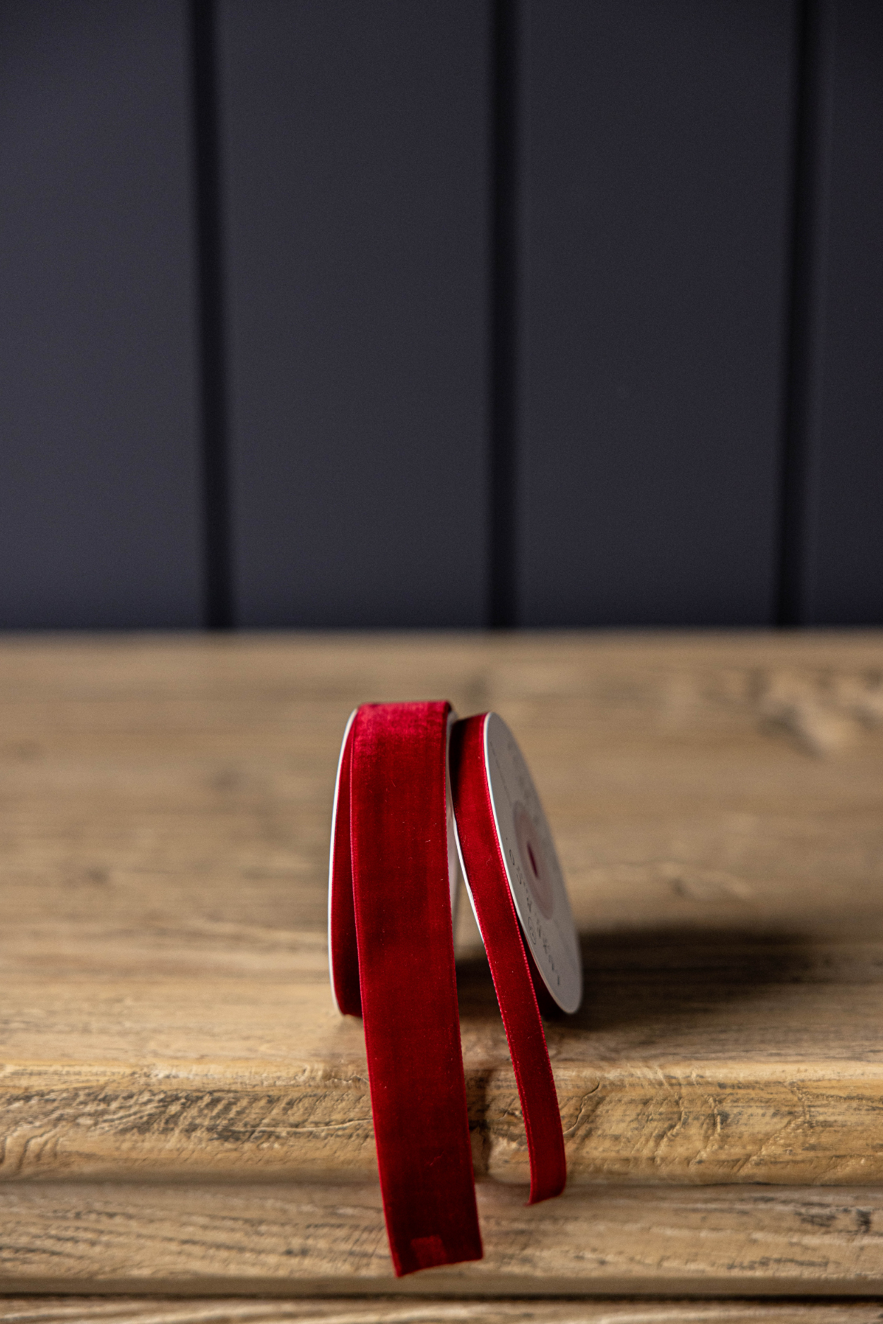 Ribbon Garnet Red Velvet Holiday Decor - Medium