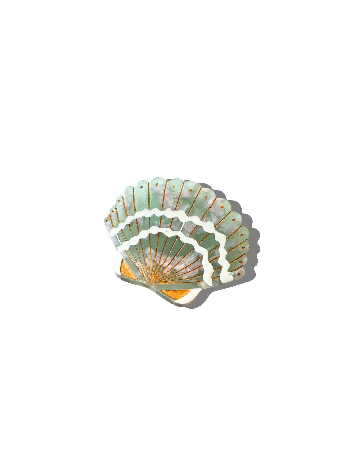 Hand-painted Seashell Claw Hair Clip - Mint