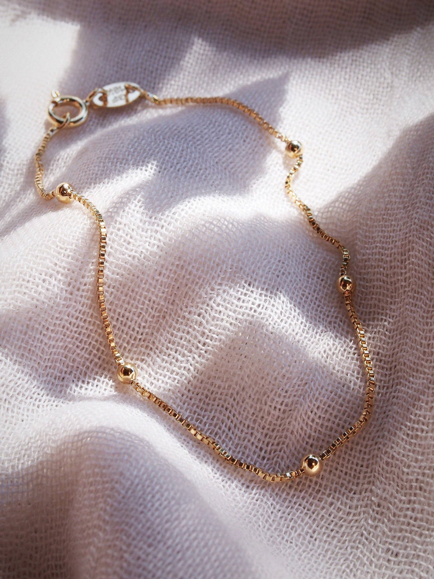 Delicate Satellite Box Chain Bracelet - 7 in