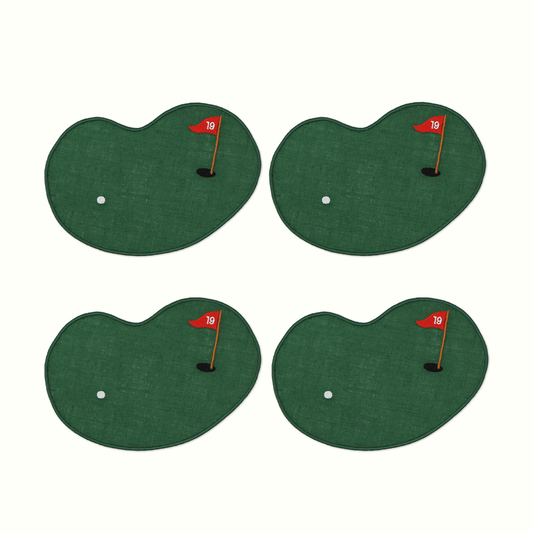 Golf Linen Cocktail Napkins - Set of 4