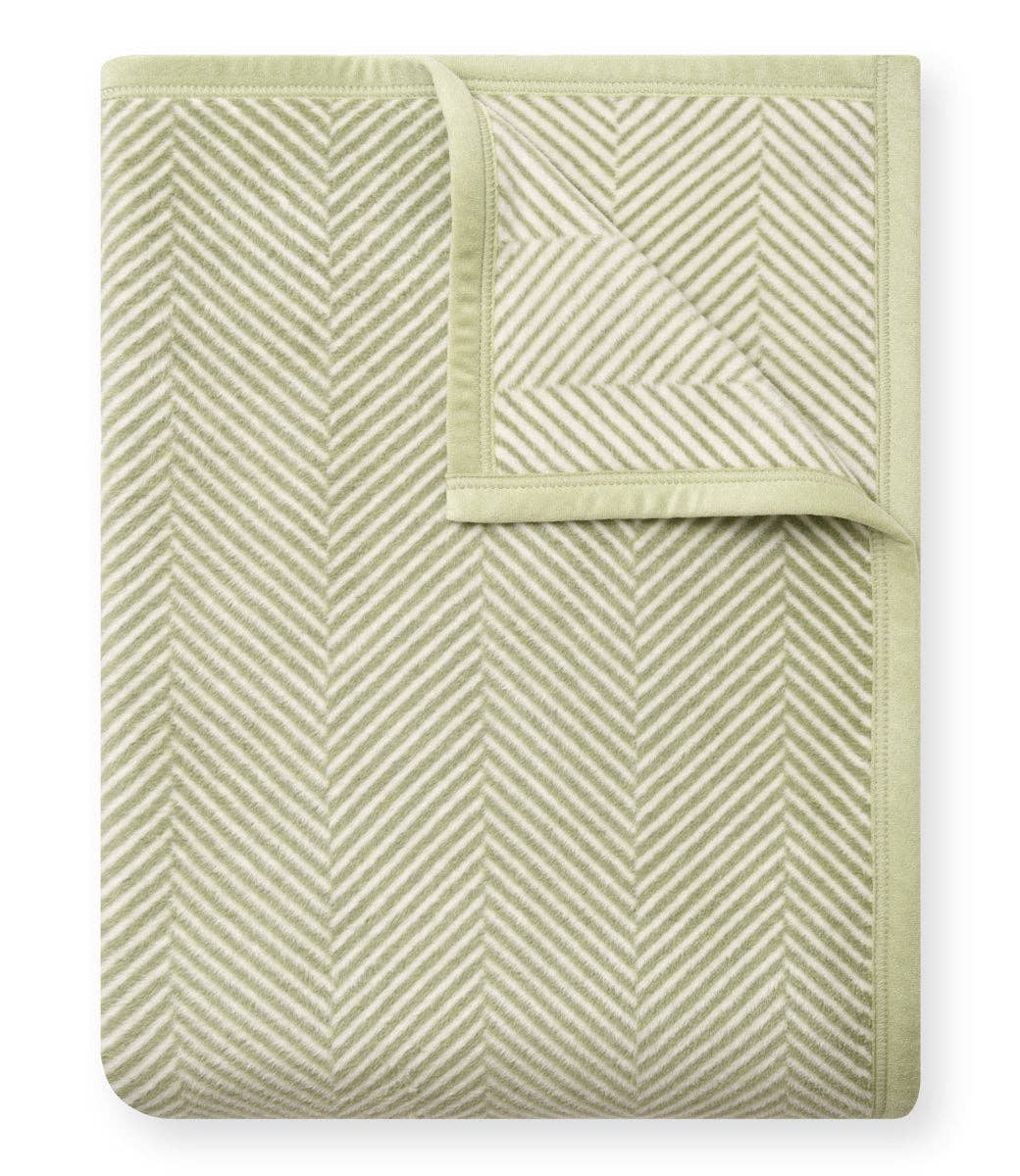 Harborview Herringbone Garden Green Blanket - Original