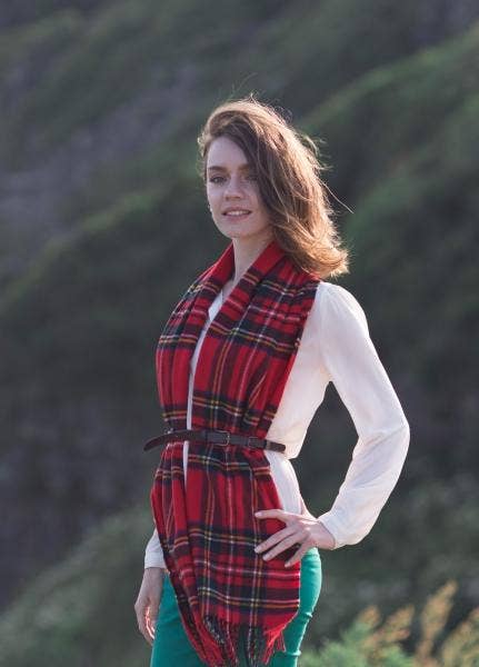 Blanket Scarf - Classic Red Tartan