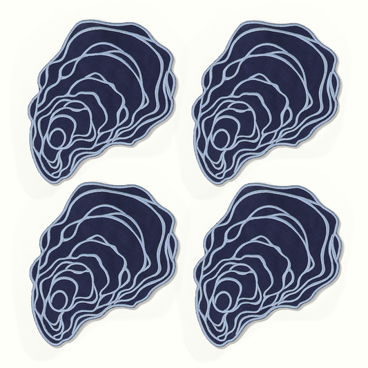 Oyster Linen Cocktail Napkins - Set of 4