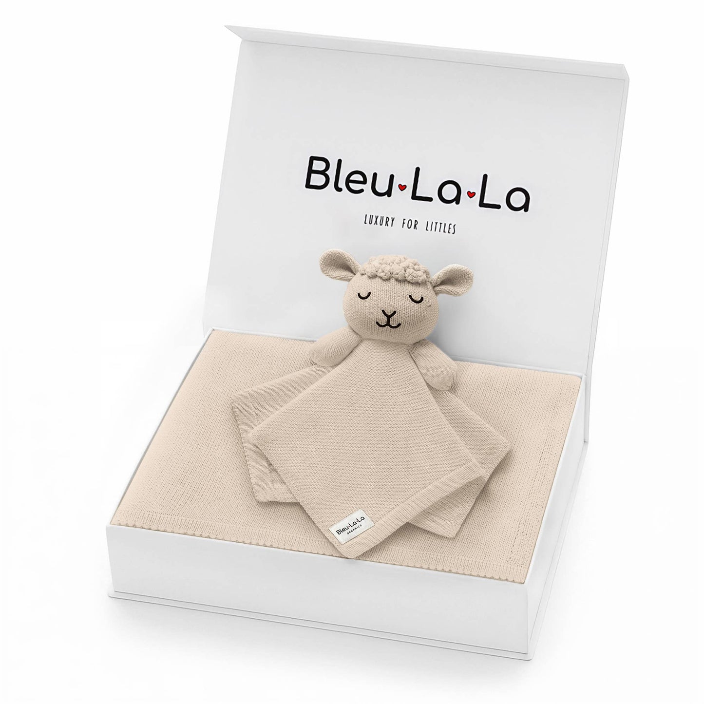 Blanket and Lovey Security Blanket Organic Cotton Gift Set Sheep - Oatmeal