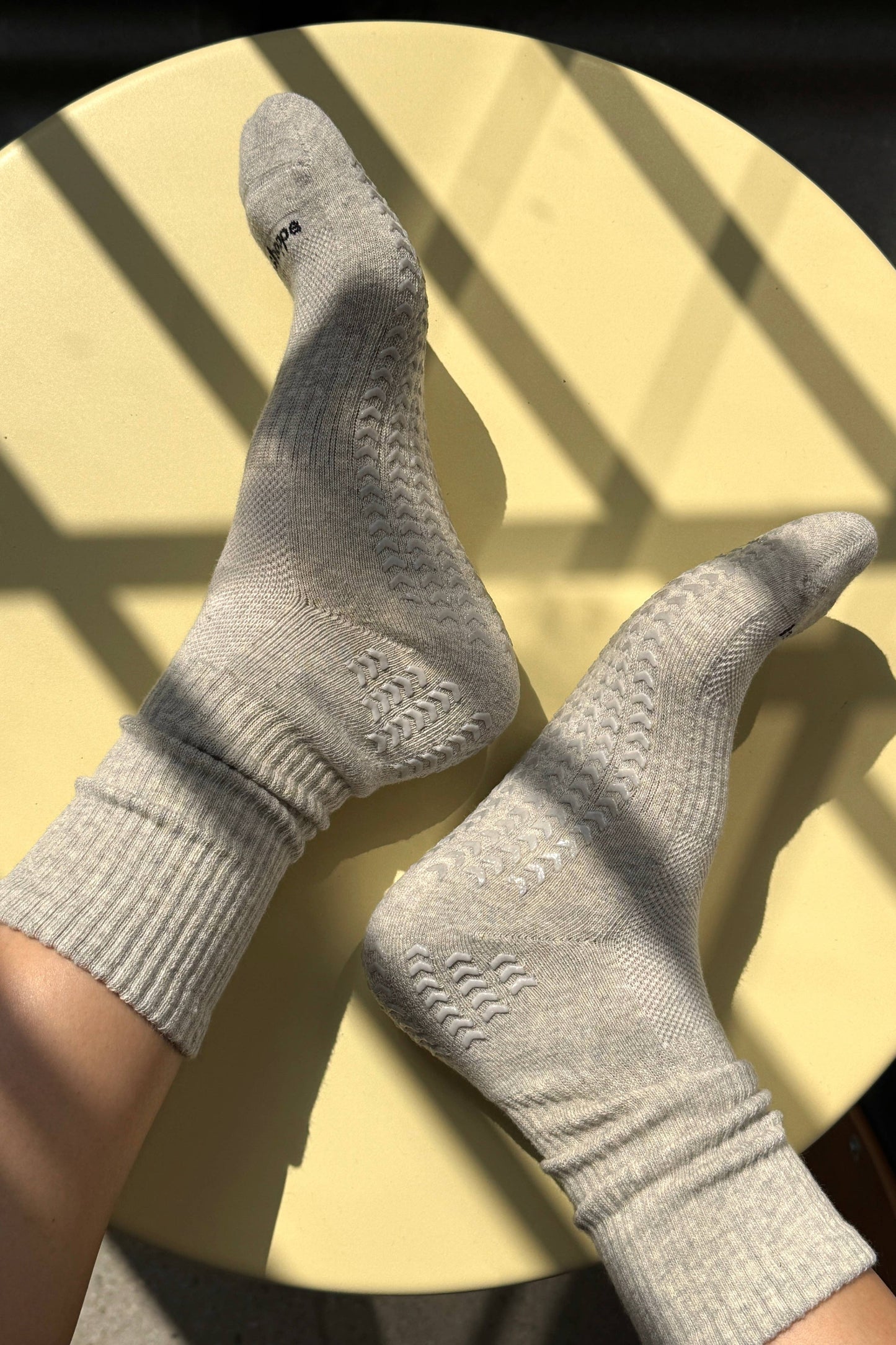 Grip Gym Socks - White + Grey
