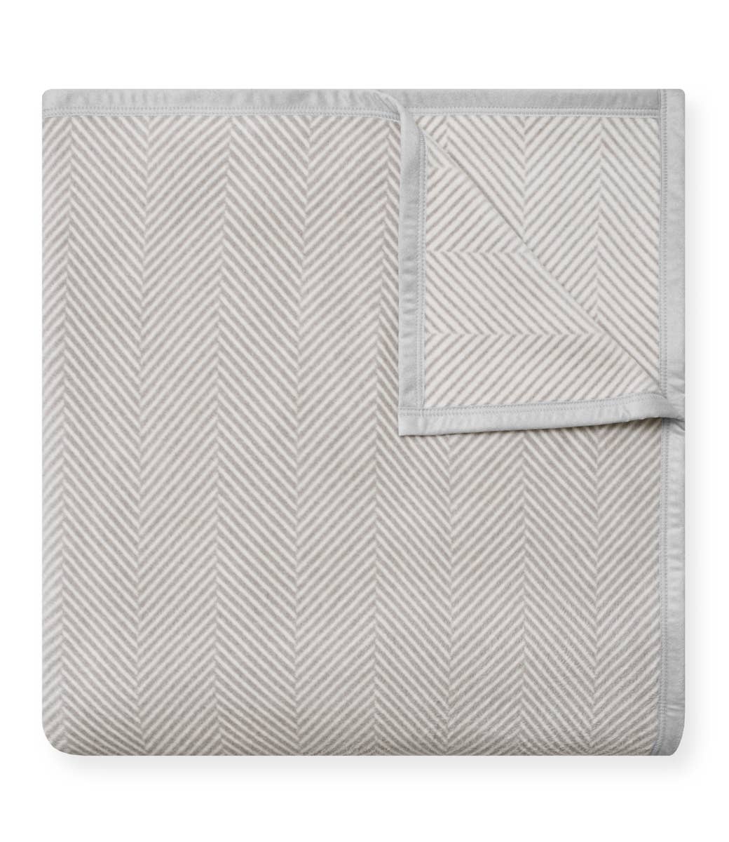 Harborview Herringbone Light Grey Blanket - Original