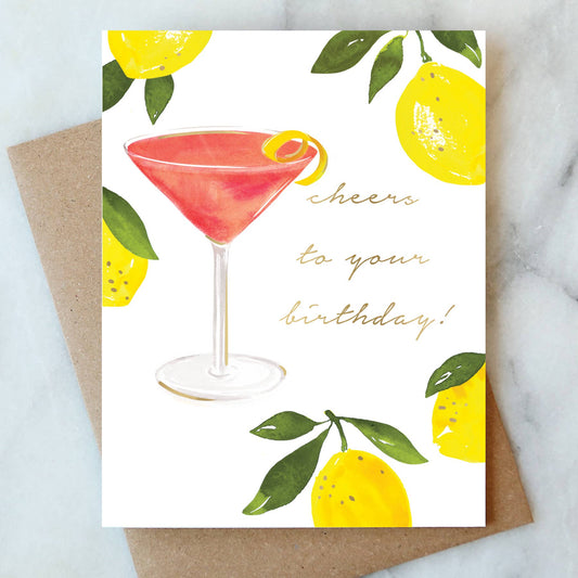 Cosmopolitan Birthday Greeting Card - Abigail Jayne Design