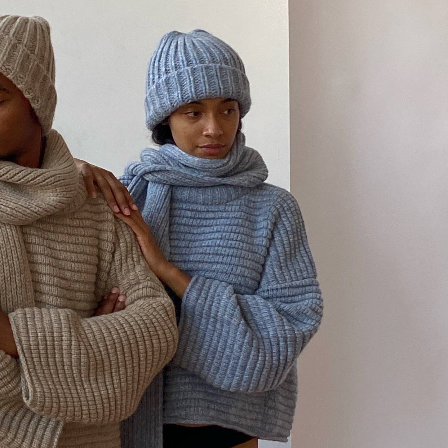 CeCe Knitted Alpaca Scarf - Oat