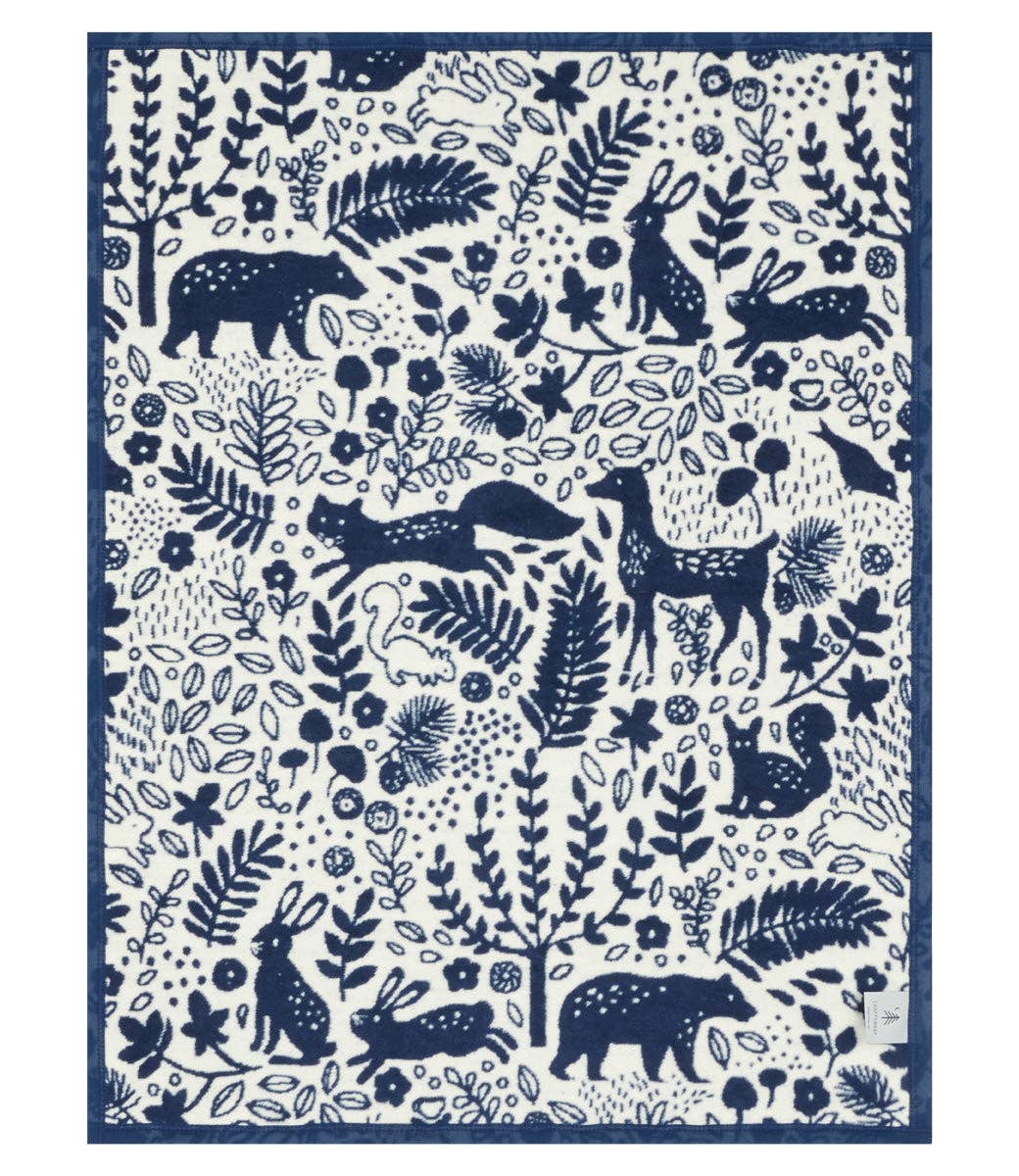 Whimsical Woods Navy Mini Blanket - Chappywrap